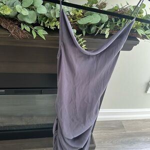 Silk grey slouchy tie free people dress